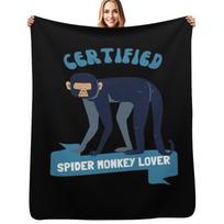 Certified Spider Monkey Lover Throw Blanket Warm Napping Blanket for Office Couch Bed Size: 75*100cm, Weight: 230 GSM