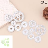 2Pcs Steampunk Gear Metal Cutting Dies For Scrapbooking Diy Clipart Photo Decoration Papercraft Cutter Die Mold Metal Stencil