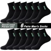 6 Pairs Men'S Anti-Odor Sweat-Absorbing Stockings Mid-Tube Sports Socks Spring Summer Four Seasons Cotton Business Men EUR 38-44
