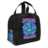 Italian Brainrot Cappuccino Assassino Lunch Bag Men Women Funny Meme Thermal Cooler Insulated Lunch Boxes for Adult Office One Size