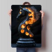 Burning Knight Chess Piece Tinplate Posters Customizable Wall Art Retro Vintage Metal Signs for Home Room Gamer Decoration Cozy 20X30CM