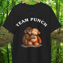 Team Monkey Punch Shirt Gift for Fans, Animal Lover Gifts, Baby Monkey Holding Plush Tee, Team Punch Monkey Meme Tee for Gift 3XL