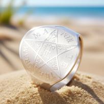 Dawapara Witchcraft Pentagram of Solomon Ring Tetragrammaton Shield Protection Talisman Alchemy Jewelry Stainless Steel