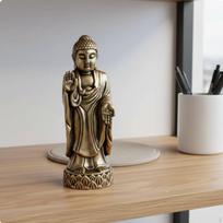 Brass Buddha Figurine Portable Antique Statue Mini Religious Decor for Buddhists, Believers,