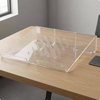 Acrylic Laptop Stand Transparent Vented Minimalist Desk Accessory gray