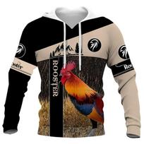Funny Animal Rooster Pattern Men's Hooded Sweatshirt Cock Print Harajuku Casual Hoodie Oversized Men Clothing Daily Streetwear 3XL