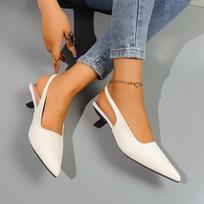 Madingos moteriškos smailianosės basutės Elegantiški suknelių batai Patogūs vidutinio kulno bateliai Moteriškos madingos šlepetės 2025 m. tendencija Vasarinės Zapatillas De Mujer 35 smėlis