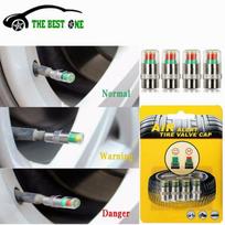 Tire Pressure Gauges - NOBRAND - Set of 4 - Valve Cap - Alert Indicator - Monitoring Tool