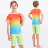 Boys' Quick-Dry Breathable Gradient Two-Piece Swimsuit for Summer XL