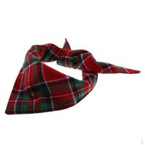 & Cat Fabric Plaid Bandana Puppy Scarf Decorative Saliva Towel Red Green Plaid