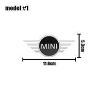 Car Front Hood Bonnet Logo Rear Trunk Emblem Badge Sticker for Mini Cooper R55 R56 R57 R58 R59 F54 F55 F56 F60 11.6cm sidabras/juoda