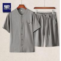 Men's Chinese Style Linen Tang Suit Set 185/42