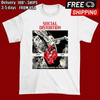 SOCIAL DISTORTION 40 YEARS Smashing Of the glass White Full size T-Shirt ND205 S