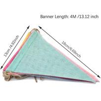 Vintage Colorful Burlap Linen Bunting Flags Pennant For Happy Birthday Party Wedding Decoration Candy Bar