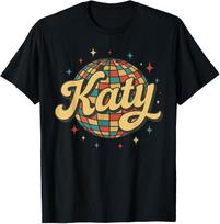 Personalized Name Katy Groovy I Love Katy Retro T-Shirt S