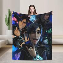 Soft Warm Blanket Camping Trollhunters Tales Of Arcadia Throw Blanket Flannel Bedspread For Bedroom Print Sofa Bed Cover Size: 75*100cm, Weight: 230 GSM