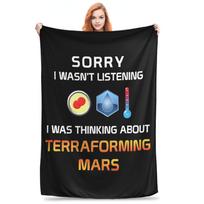 Focused Terraforming Mars Player Blanket Soft Warm Flannel Throw Blanket Bedspread for Bed Living room Picnic Travel Home Couch Size: 75*100cm, Weight: 230 GSM