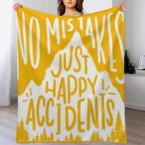 Sunny No Mistakes, Just Happy Accidents Throw Blanket Fluffy Cozy Throw Blanket for Home Decor Size: 75*100cm, Weight: 230 GSM