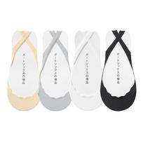 4Pairs Invisible Ice Silk Socks Anti-slip Half Palm Boat Socks Soft Half Feet Socks  Women