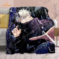 Animacinis Anime Jujutsu Kaisen Mesti pledas Minkštas su Yuji, Megumi, Obara ir Satoru Gojo Pledas Kelionei, Lovai, Lovai 75cmx90cm