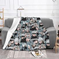 Gojo Satoru Collage Manga Blankets Coral Fleece Plush Summer Jujutsu Kaisen Soft Throw Blanket for Sofa Office Bedding Throws 75cmx90cm