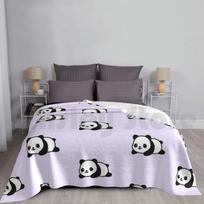 Panda Blanket Fashion Custom Belly Tummy Chibi Lying Down Bear Mammal Cute Adorable Blushing Black White Kawaii Size: 75*100cm, Weight: 230 GSM