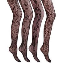 Vero Monte Women Patterned Fishnet Tights Black Fishnets Net Stockings Pantyhose