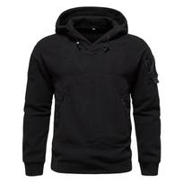 Men's Thick Polar Fleece Sweatshirt Autumn Winter Men Hood Sports Black Windproof Oversized Hoodie Male Streetwear Hoody XS