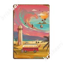 Lets Go Surfing Poster Metal Plaque pub Wall Decor Club Bar Funny Tin sign Posters 20X30CM