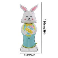 59inch Giant Standing Easter Balloon Eggs Bunny Inflatable Balloon for Easter Party Decoration Home Room Decor Supplies 59inch mėlyna