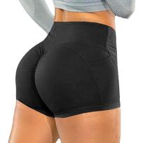 1Pc Gym Solid Color High Waist Fitness Shorts Casual Tight-fitting Yoga Chemical Fiber Blends Hip Elastic M juoda