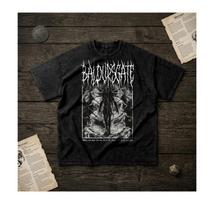 Baldur’s Gate 3 Vintage Washed T-Shirt, Dark Fantasy RPG Graphic Tee, BG3 Gamer Shirt, Gothic Streetwear, Heavyweight Cotton Oversized Tee S black