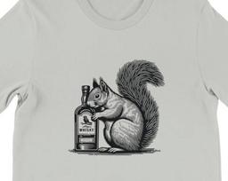 Squirrel Whisky Toast Shirt , Unisex, Animal Lover Shirt, Funny Animal T-shirt, Gifts For Him, Gifts for Her XL