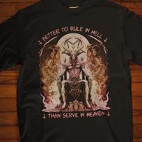 Baphomet Gothic Shirt, Occult Symbol Shirt, John Milton Quote Tee, Satanist Clothing, Metalhead Apparel, Baphomet Pentagram Asmodeus Shirt L