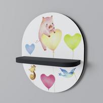 Balloon friends oval shelf black