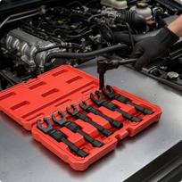6 Pieces Crowfoot opening End Wrench Set Storage Case Petrol Line Engraved Sizes Hand