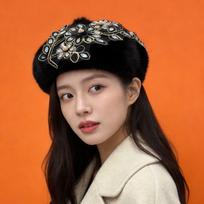 Women's Hat Luxury Beret Elegant Retro Warm and Versatile - The New Must-have for The Modern Woman 54-60cm adjustable