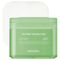 Mediheal Teatree Trouble Pad 100 įklotų raminantys medvilniniai įklotai jautriai ir spuoguotai odai