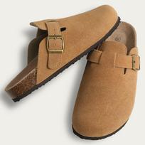 Bebealy Classic Cork Suede Clogs Slippers Fashion Women Men Mules Outdoor Antiskid Cork Clogs Slippers With Adjustable Buckle 36