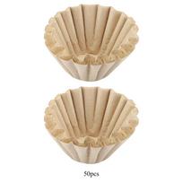 50pcs Disposable Wood Fiber Coffee Filters Cup Replacement (S)