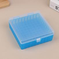 100 lizdų laboratorinis plastikinis mėgintuvėlių dėžutės stovas, skirtas 2 ml, 1,5 ml, 1,8 ml kriokonservavimo mėgintuvėliams su jungiamuoju dangteliu