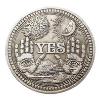 Yes or No Skull Memorial Coin Toss Decision Judge Choose Retro Ornament for Make a Decision Metal Durable Coins