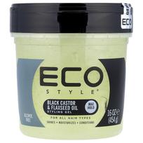 Eco Style, Styling Gel, Max Hold, Suitable for All Hair Types, Black Castor and Linseed Oil, 16 oz (454 g)