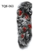 Beauty Fake Tattoos Waterproof  Tiger Eye Clock  Temporary Decal Tattoo Sticker Large Leg Full Arm TQB-063