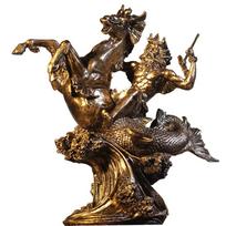 Poseidono Dievo Dervos Statulėlė Senovės Graikų Mitologija Retro Figūrėlė Namų Biurui Europos Personažo Skulptūros Ornamentai Dovana
