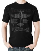 Aviacijos tema Hawker Tempest marškinėliai Vasariniai Medvilniniai Apvalia Kaklo Trumpomis Rankovėmis Vyriški Marškinėliai Nauji S3XL S
