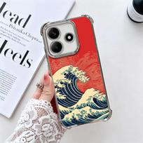Japanese Wave Kanagawa Surfing Plating Phone Case For Xiaomi Redmi Note 14 15 Pro Plus 13 12 11 11S 11T 10 9S 9 5G Anti-Fall Air Redmi Note 12 Pro 5G