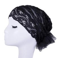 Full Coverage Bonnet Hat Lace Flower Headband Cap Fashion Postpartum Cap  Women Headwear juoda