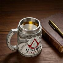 Assassin's Creed didelės talpos alaus bokalas Žaidimo tema Nerūdijančio plieno dervos gėrimų indas Kūrybiška kolekcionuojama dovana gerbėjams 600ml balta