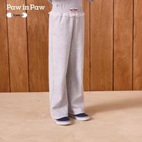 PawinPaw Girls' Cartoon Bear Straight-Leg Casual Pants 130 pilka